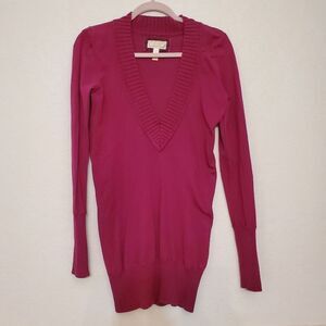 AE Deep V Neck Long Sleeve Solid Tunic Sweater Y2K
